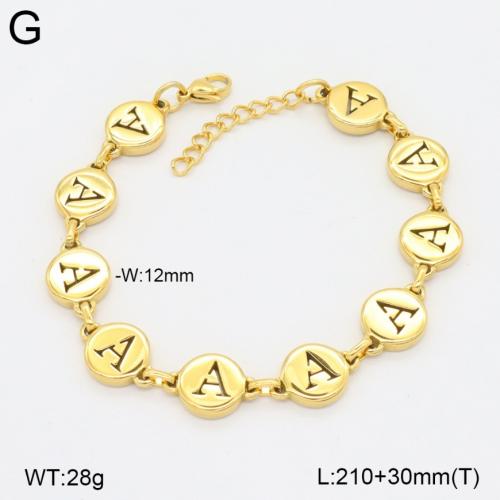 acero inoxidable 304 Pulsera, con 3cm extender cadena, Carta del alfabeto, chapado en color dorado, unisexo & diferentes patrones para la opción & hueco, longitud:aproximado 21 cm, Vendido por UD