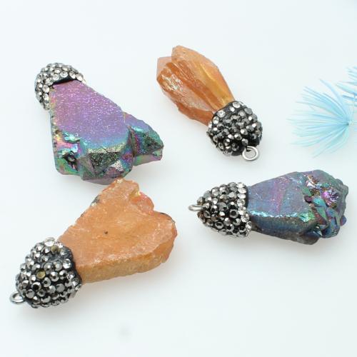 Pendentif bijoux de pierre gemme, Irrégulière, DIY & avec strass, plus de couleurs à choisir, pendant size 15-30mm, Vendu par PC