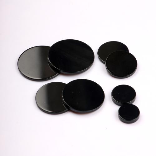 Perles Agates Noires naturelles, agate noire, Plat rond, poli, DIY & normes différentes pour le choix & aucun trou, Vendu par PC