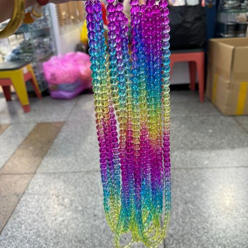 Plaqué Perles de verre, Rond, vernis au four, dégradé de couleur & DIY, plus de couleurs à choisir, 10mm, Environ Vendu par brin