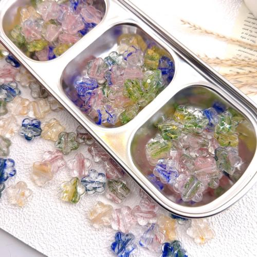 Plaqué Perles de verre, fleur, DIY, plus de couleurs à choisir Environ 1mm Vendu par sac