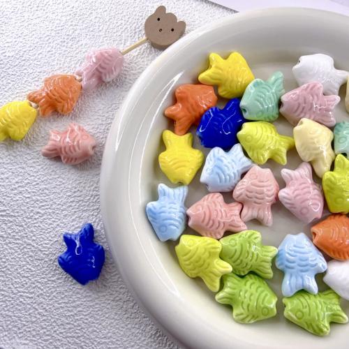 Perles porcelaine animaux, poisson, DIY, plus de couleurs à choisir Environ 2.5mm Vendu par sac