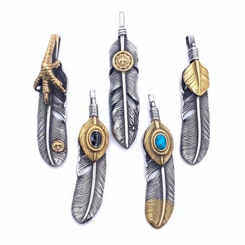 Acero inoxidable Pluma Colgante, acero inoxidable 304, chapado, Bricolaje & diferentes estilos para la opción, Vendido por UD