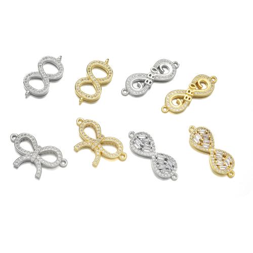 Conector de Micro Pavé de Zirconía Cúbica en Latón, metal, Infinito, chapado, Bricolaje & diferentes estilos para la opción & micro arcilla de zirconia cúbica, Vendido por UD[