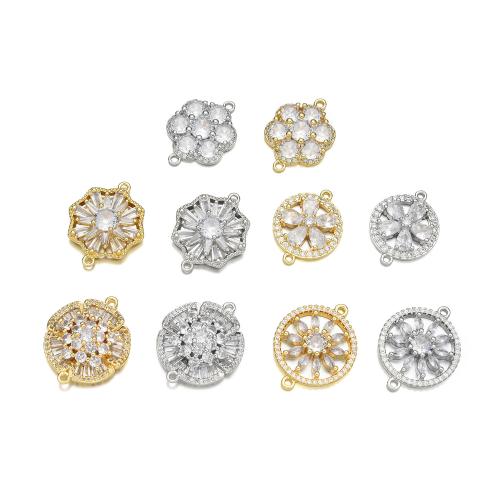 Conector de Micro Pavé de Zirconía Cúbica en Latón, metal, margaritamaya, chapado, Bricolaje & diferentes estilos para la opción & micro arcilla de zirconia cúbica, Vendido por UD[