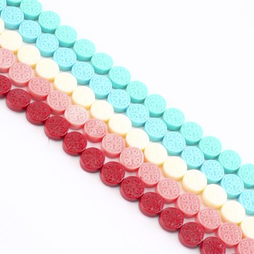 Abalorios de la resina de Color sólido, Redondo aplanado, Bricolaje, más colores para la opción, 9.5x4x4mm, longitud:aproximado 38 cm, Vendido por Sarta[