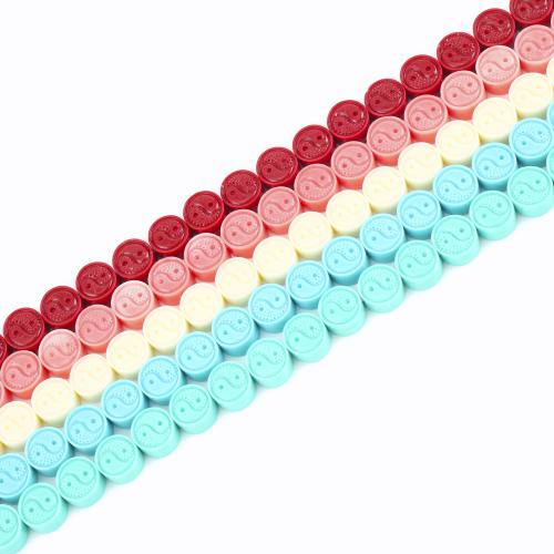 Abalorios de la resina de Color sólido, Redondo aplanado, Bricolaje, más colores para la opción, 10x10x5mm, longitud:aproximado 40 cm, Vendido por Sarta[