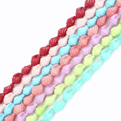 Abalorios de la resina de Color sólido, Concha, Bricolaje, más colores para la opción, 12.5x9x9mm, longitud:aproximado 36 cm, Vendido por Sarta[