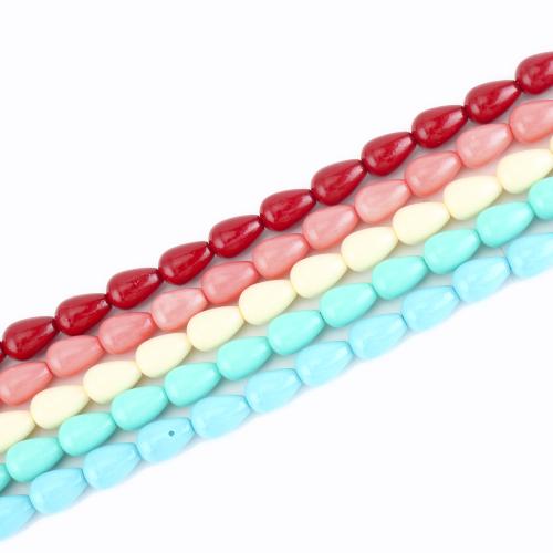 Abalorios de la resina de Color sólido, Gota, Bricolaje & lisa, más colores para la opción, 12x8x8mm, longitud:aproximado 37 cm, Vendido por Sarta[