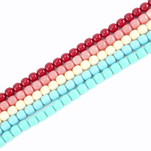Abalorios de la resina de Color sólido, Bricolaje & lisa, más colores para la opción, 8x8x8mm, longitud:aproximado 38 cm, Vendido por Sarta[