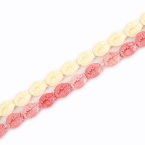 Abalorios de la resina de Color sólido, Pez, Bricolaje, más colores para la opción, 13x14x6mm, longitud:aproximado 39 cm, Vendido por Sarta[