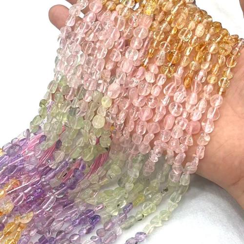 Gemischte Farbe Quarz Perlen, Natürlicher Quarz, Unregelmäßige, DIY, keine, beads size 7-11mm, Länge:ca. 39 cm, verkauft von Strang