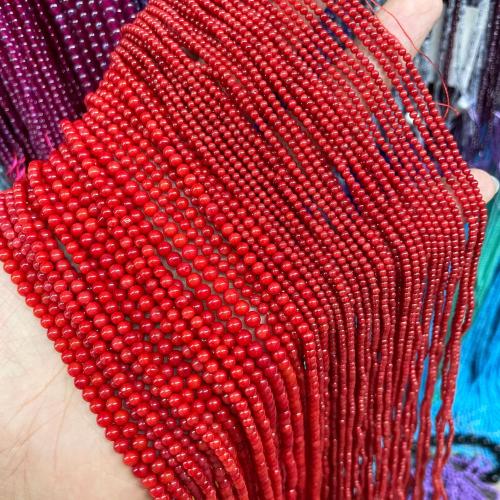 Meer Bambus Koralle Perlen, rund, poliert, DIY & verschiedene Größen vorhanden, Länge:ca. 38 cm, verkauft von Strang