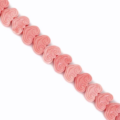 Abalorios de la resina de Color sólido, Ruyi, Bricolaje & cara doble, Rosado, 11x15x6mm, longitud:aproximado 39 cm, Vendido por Sarta[