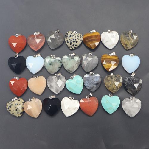 Edelstein Schmuck Anhänger, Herz, poliert, DIY & verschiedenen Materialien für die Wahl & facettierte, 20x19x7mm, verkauft von PC