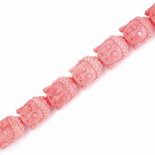Bijoux Perles en résine, bouddha, DIY & double face, rose Environ 40 cm, Vendu par brin