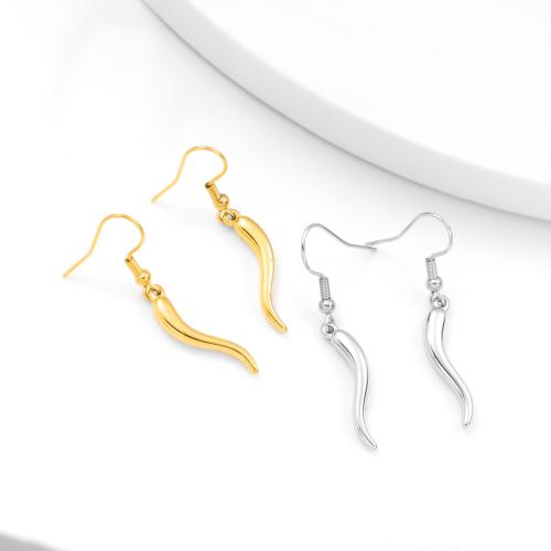 Boucle d'oreille goutte inox, acier inoxydable, piment, Placage, pour femme, plus de couleurs à choisir Vendu par paire