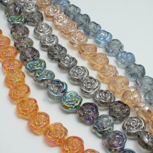 Perles de cristal fleur, Rose, Placage, DIY, plus de couleurs à choisir Environ Vendu par brin