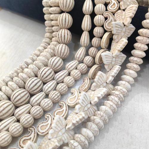 Perles en Turquoise synthétiques, poli, DIY & styles différents pour le choix Environ 38-40 cm, Vendu par brin