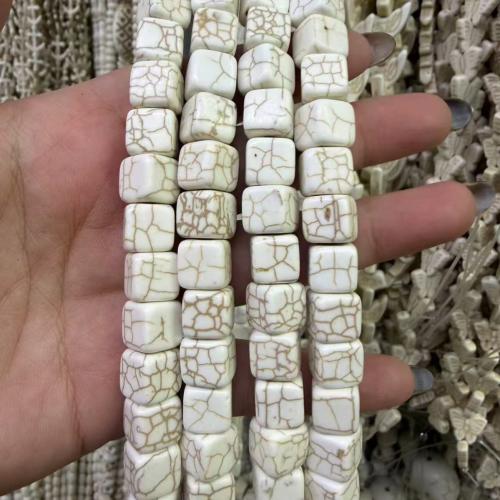 Perles en Turquoise synthétiques, teints & DIY & styles différents pour le choix, blanc, Vendu par brin