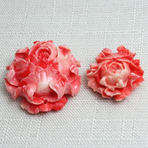 Blume Harz Perlen, geschnitzt, DIY & verschiedene Größen vorhanden, rot, verkauft von PC