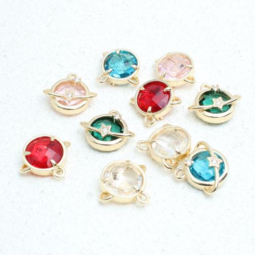 Zink Legierung Strass Anhänger, Zinklegierung, mit Glas, goldfarben plattiert, DIY & mit Strass, keine, 16x15mm, verkauft von PC