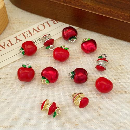 Кулоны с эмалью из цинкового сплава, цинковый сплав, Яблоко, Другое покрытие, DIY & разные стили для выбора, Много цветов для выбора, продается PC