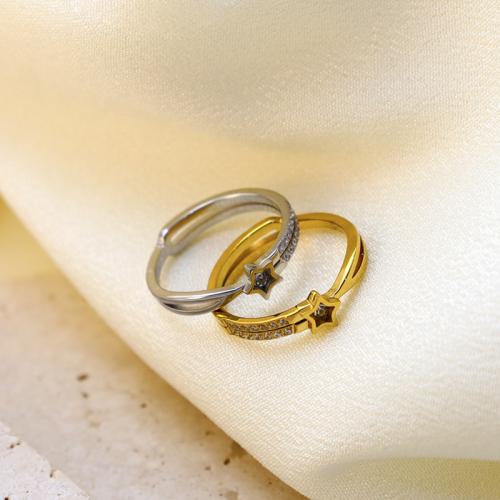 Титан Сталь палец кольцо, титан, Другое покрытие, Женский & со стразами, Много цветов для выбора, 4mm, продается PC