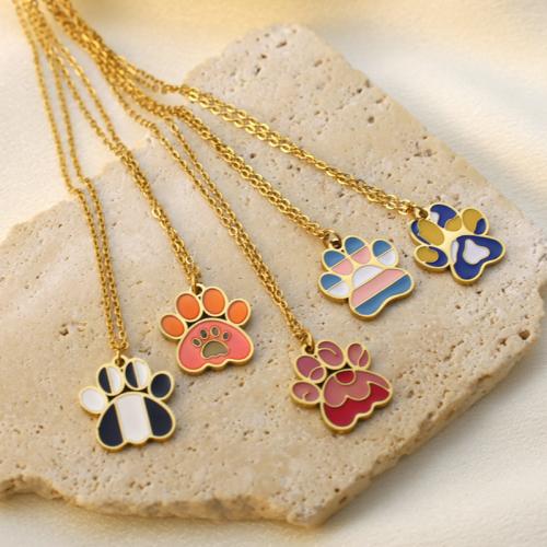 Ожерелье из нержавеющей стали ювелирные изделия, нержавеющая сталь, с 5cm наполнитель цепи, коготь, плакирован золотом, регулируемый & Овальный цепь & Женский & эмаль, Много цветов для выбора 1mm, длина:Приблизительно 40 см, продается Strand