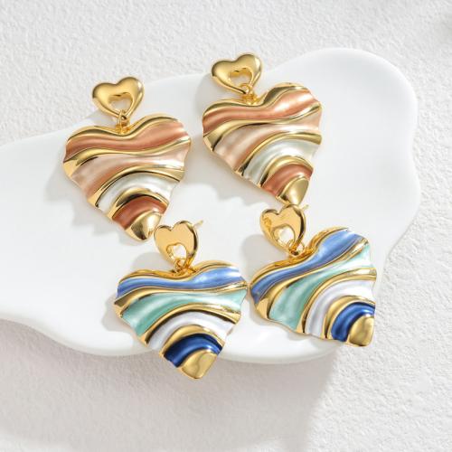 Нержавеющая сталь падение Серьги, нержавеющая сталь, Сердце, Другое покрытие, Женский & эмаль, Много цветов для выбора продается Пара