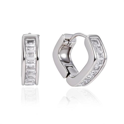 Мужская нержавеющей стали обруч серьги, нержавеющая сталь, Женский & со стразами, оригинальный цвет продается Пара