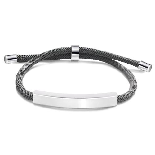 Acier inoxydable 304 bracelet, avec cordon de polyester, Placage, bijoux de mode & unisexe, plus de couleurs à choisir Environ 25 cm, Vendu par PC