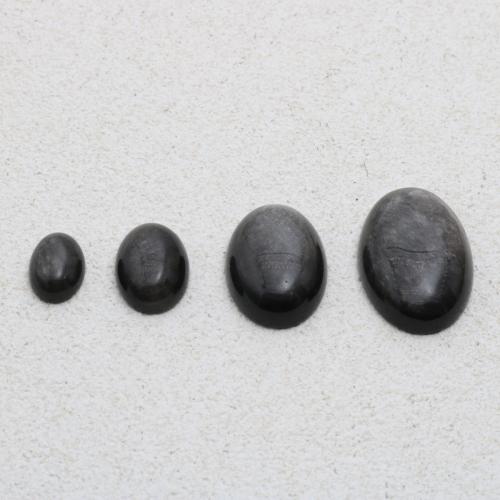 Edelstein Cabochons, Silver+Obsidian, oval, DIY & verschiedene Größen vorhanden, verkauft von PC