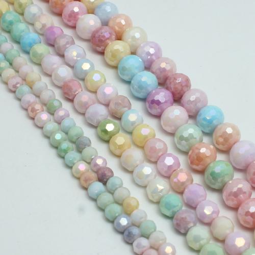 модные хрустальные бусы, Кристаллы, Круглая, Другое покрытие, DIY & разный размер для выбора & граненый, красочный, продается Strand