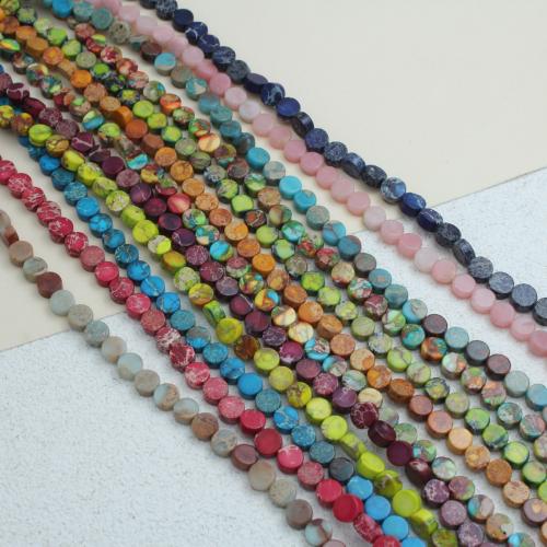 Впечатление Джаспер, Царский джаспер, Плоская круглая форма, DIY, Много цветов для выбора длина:Приблизительно 38 см, Приблизительно 63ПК/Strand, продается Strand