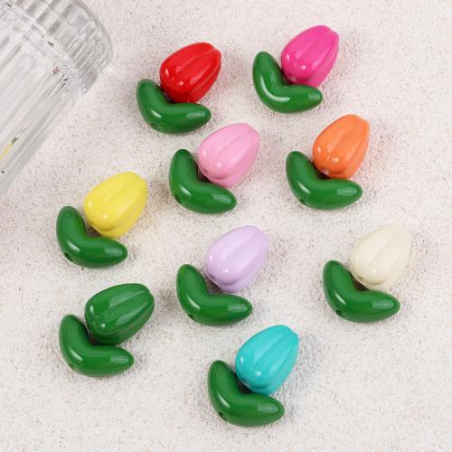 Acryl Schmuck Perlen, Tulpe, Einbrennlack, DIY, keine, 100PCs/Tasche, verkauft von Tasche