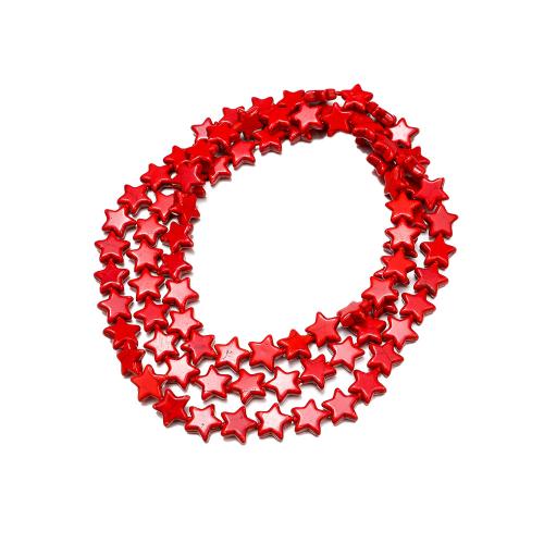 Synthetic Turquoise Necklace, Star, folk style & Unisex & enamel, red, 15mm Approx 1.2 m 