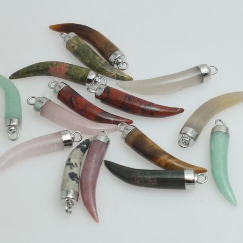 Edelstein Schmuck Anhänger, Horn, DIY & verschiedenen Materialien für die Wahl, 6x36mm, verkauft von PC