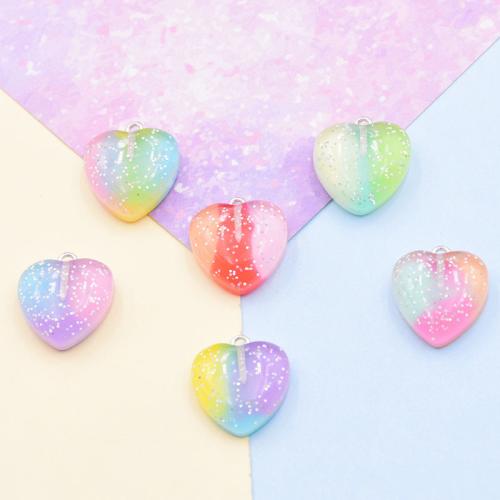 樹脂ジュエリーペンダント, 樹脂, ハート形, グラデーション カラー & DIY, 無色 売り手 パソコン