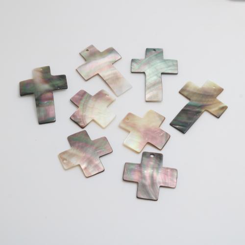 Schwarz Muschel Anhänger, Kreuz, DIY & verschiedene Größen vorhanden, verkauft von PC