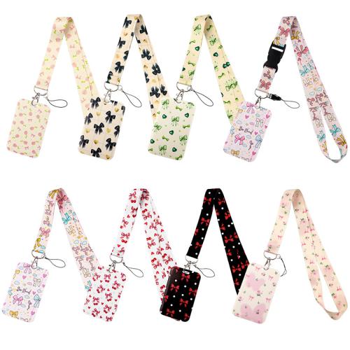 Держатель для карт на шнурке, Полиэстер, с пластик, принт, многофункциональный & Мужская, Много цветов для выбора, продается PC