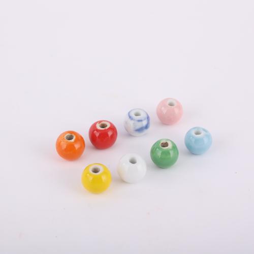 Plating Porzellan Bead, rund, glaciert, DIY, keine, 12mm, Bohrung:ca. 3mm, verkauft von PC