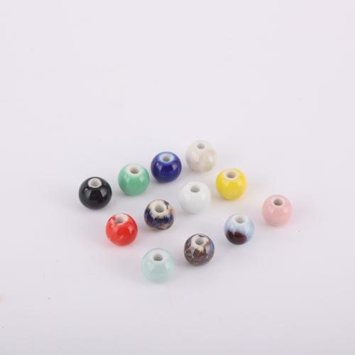 Plating Porzellan Bead, rund, glaciert, DIY, keine, 10mm, verkauft von PC