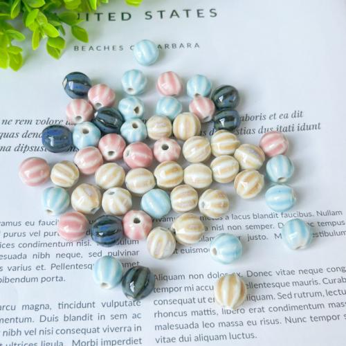 Plating Porzellan Bead, Wassermelone, DIY, keine, 11x11mm, Bohrung:ca. 2.5mm, verkauft von PC