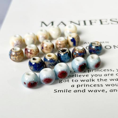 Plating Porzellan Bead, rund, DIY, keine, 10mm, verkauft von PC