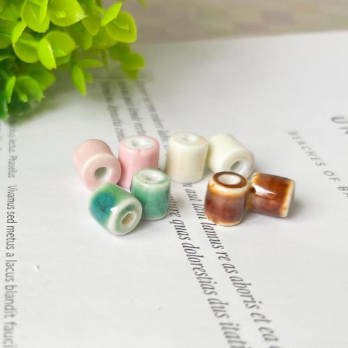 Revestimiento Porcelana bolas, Tubo Esférico, acristalamiento, Bricolaje, más colores para la opción, 10x11mm, agujero:aproximado 3.4mm, Vendido por UD