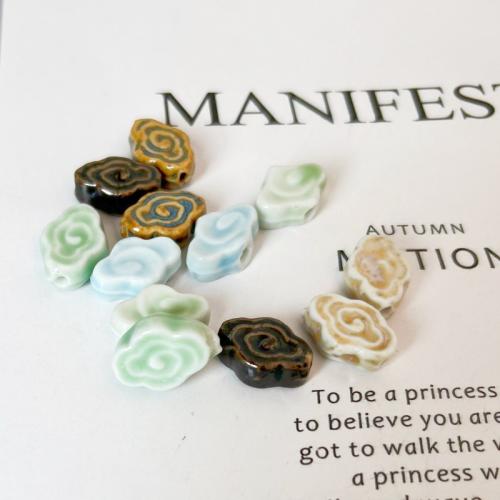 Revestimiento Porcelana bolas, Nube, Bricolaje, más colores para la opción, 17x11x6mm, agujero:aproximado 2.5mm, Vendido por UD