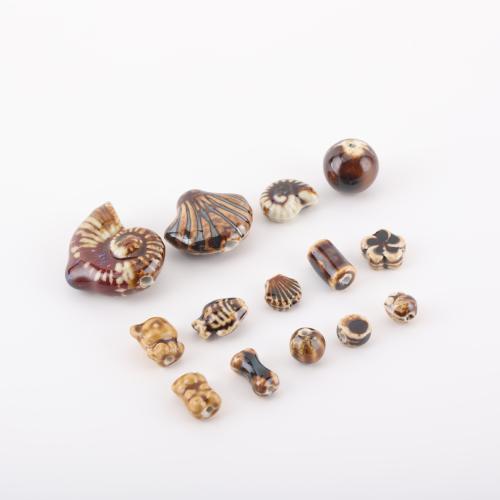 Abalorios de porcelana de animal, Bricolaje & diferentes estilos para la opción, color café, Vendido por UD