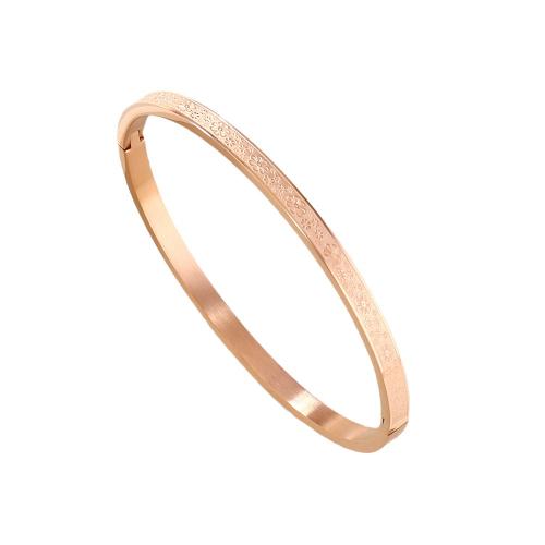 304 Edelstahl Armreif, plattiert, Modeschmuck & unisex & mit Blumenmuster, keine, Innendurchmesser:ca. 60mm, 10PCs/Menge, verkauft von Menge