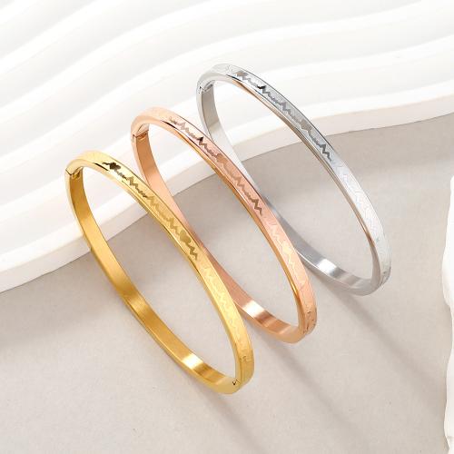 304 Edelstahl Armreif, Elektrokardiographische, plattiert, Modeschmuck & unisex, keine, Innendurchmesser:ca. 60mm, 10PCs/Menge, verkauft von Menge